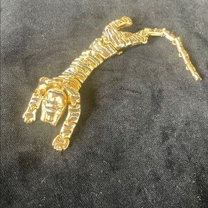 Gold Articulated Tiger Brooch
